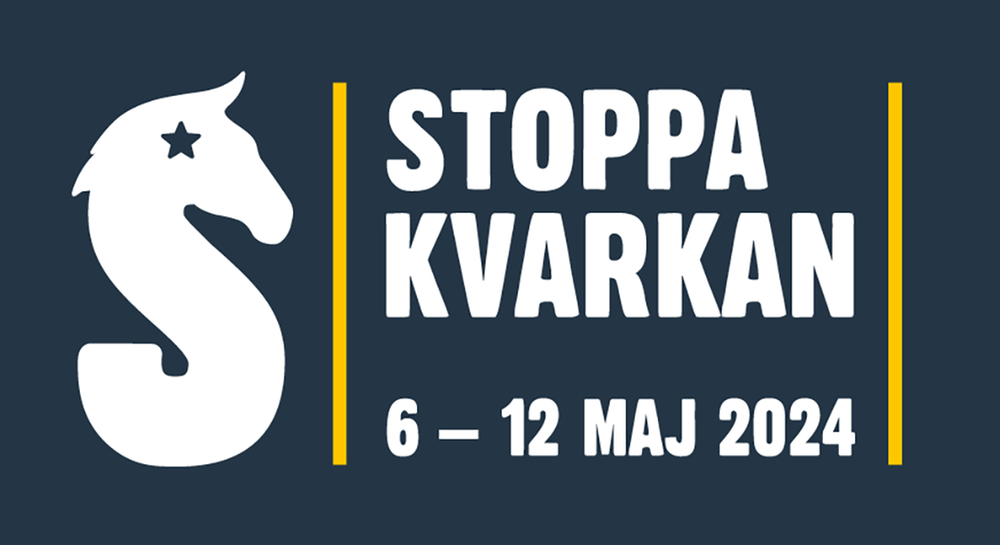 Logotypen för kampanjen Stoppa Kvarkan. 