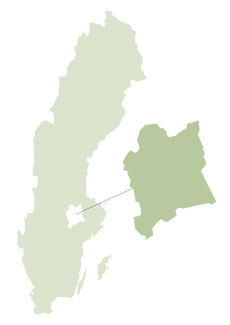 Västmanlands placering på Sverigekartan