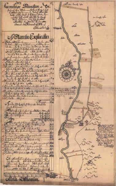 Fotografi av den äldsta befintliga kartan över Alafors, 300 år gammal.