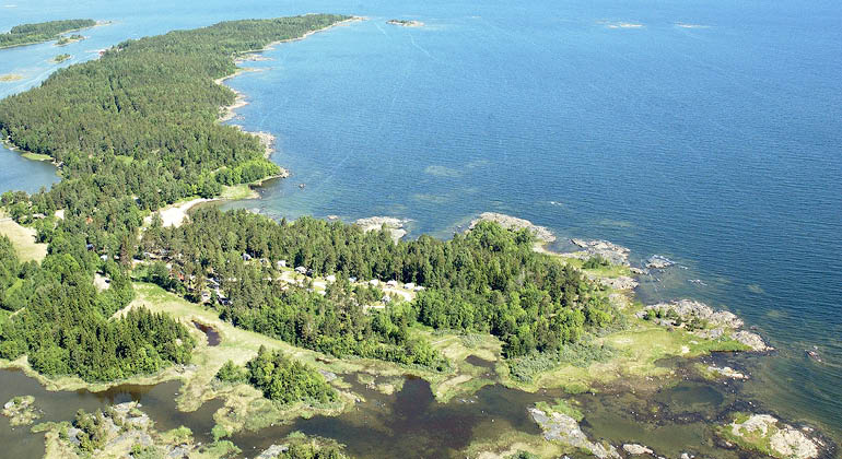 Flygbild över naturreservatet Ängskär