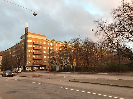 Malmö, slutet huskvarter vid Rörsjöparken.