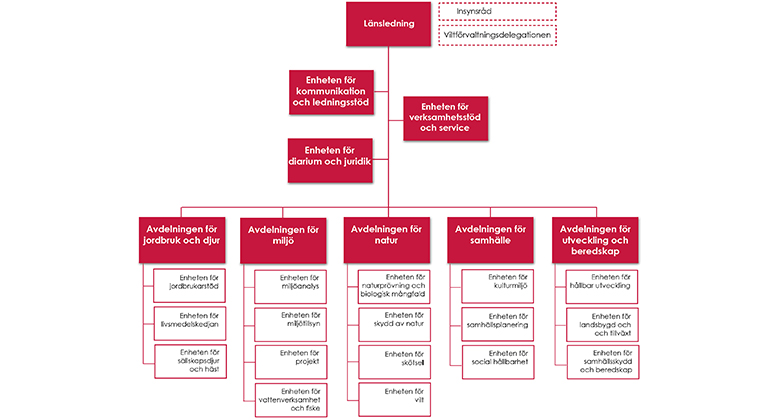 Bilden visar hur vår organisation är utformad i form av ett diagram.