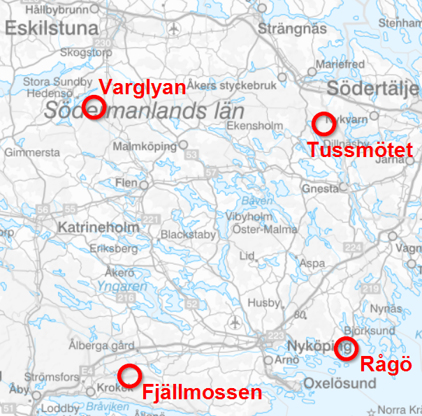 Karta över Södermanland