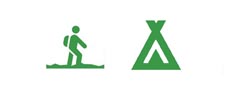 Symbol vandring tält grön