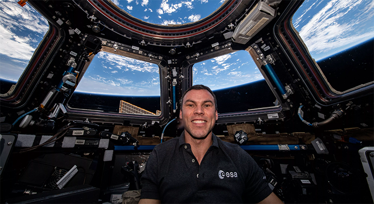 Marcus Wandt på rymdstationen ISS.