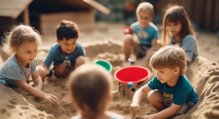 Barn som leker i sandlådan