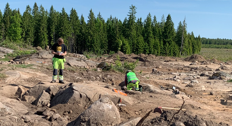 Arkeologiska utgrävningar i Ekalund. Fotograf: Heidi Vassi