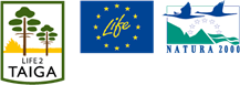 Tre logotyper: Lefe2Taiga, Life och Natura 2000