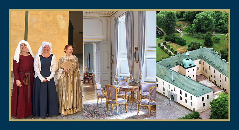 Kollage av olika platser i Linköpings slott.