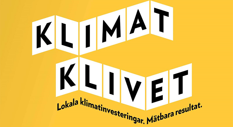 Logotypen för Klimatklivet och texten Lokala klimatinvesteringar. Mätbara resultat
