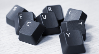 the word SECURITY spelled with keys taken from keyboard