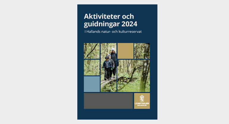 Framsidan på broschyren om aktiviteter och guidningar i Hallands 2024