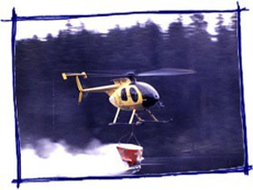 Sjökalkning med helikopter. Foto: Pelle Grahn