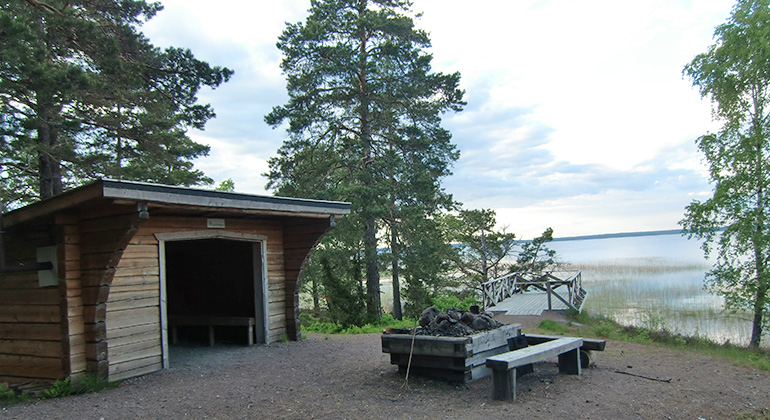 Vindskyddet vid Onsösundet. Foto Gunnar Lagerkvist.