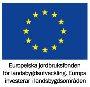 EU-flagga med texten "Europeiska jordbruksfonden för landsbygdsutveckling. Europa investerar i landsbygdsområden.".