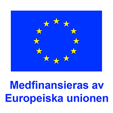EU-flagga med texten Medfinansieras av Europeiska unionen. 