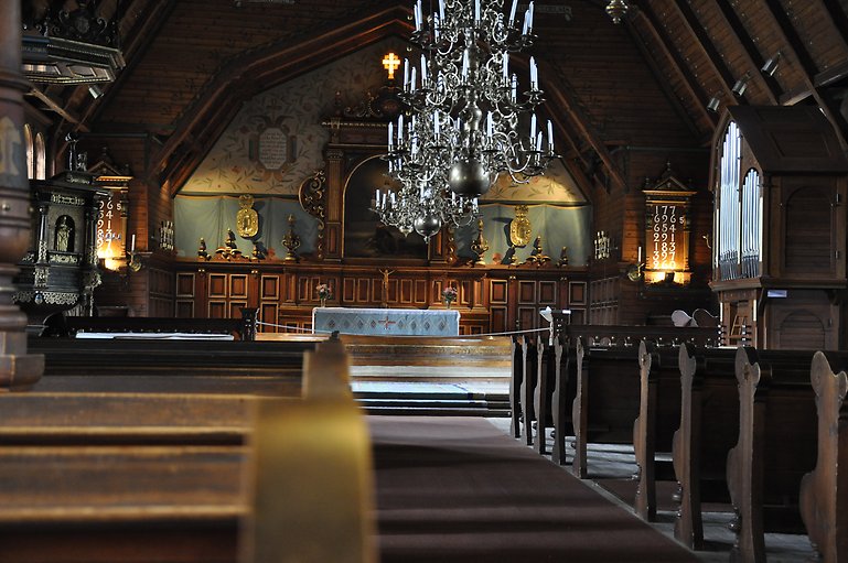 Interiören i Ljusnarsbergs kyrka