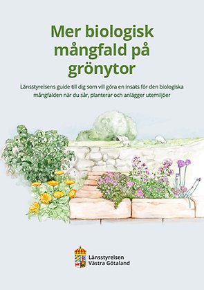 Omslag på broschyren "mer biologisk mångfald på grönytor "