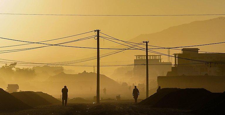 Bild på Kabul i morgondimma