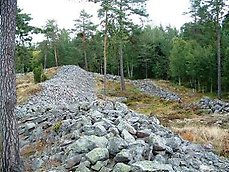 Tarsta fornborg, länets största och bäst bevarade fornborg med partier av den omgivande muren intakt. Foto: Länsstyrelsen