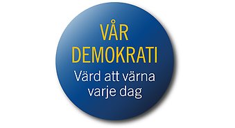 Logotyp med texten Vår demokrati - värd att värna varje dag