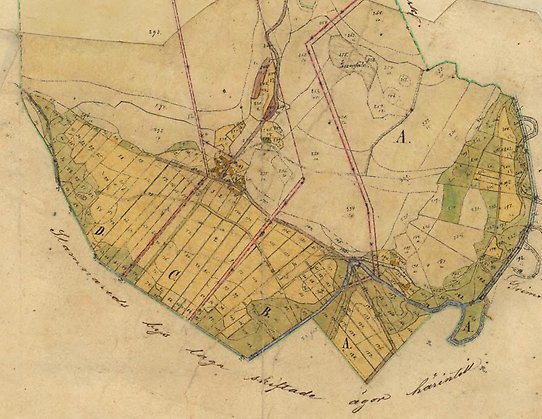 Karta över Bringsgärde på 1860-talet