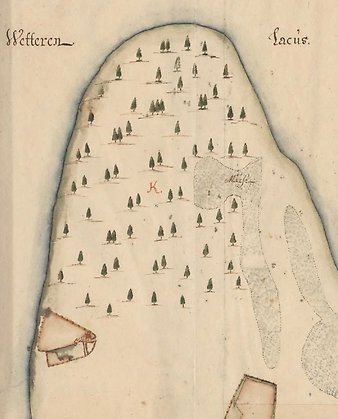 Utsnitt ur karta över Skäljen från 1689.