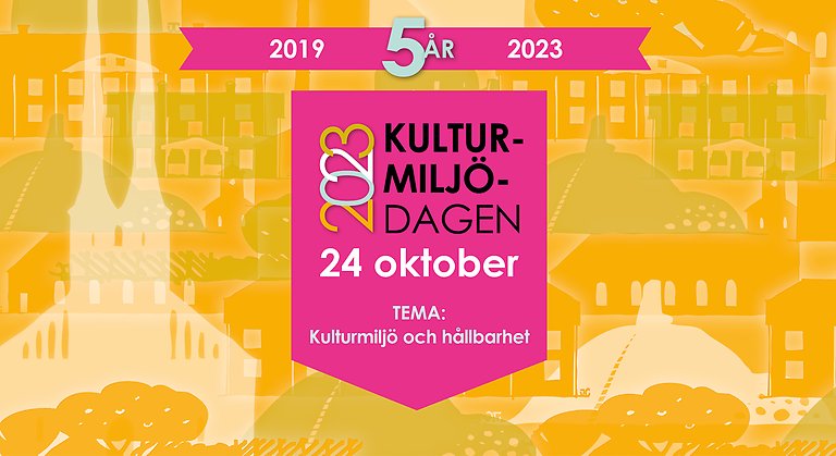 Kulturmiljödagen 2021, 28 oktober, tema det moderna samhällets kulturarv,. Illustration.