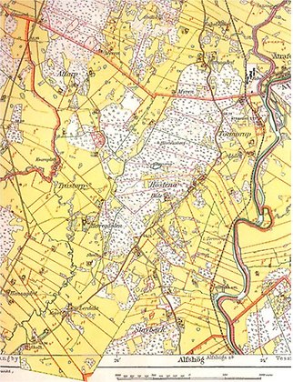 Häradskartan som täcker in Tormorup, Höstena och Hule 1926