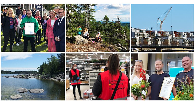 Collage av bilder från Gävleborgs län.